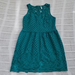Teal lace dress